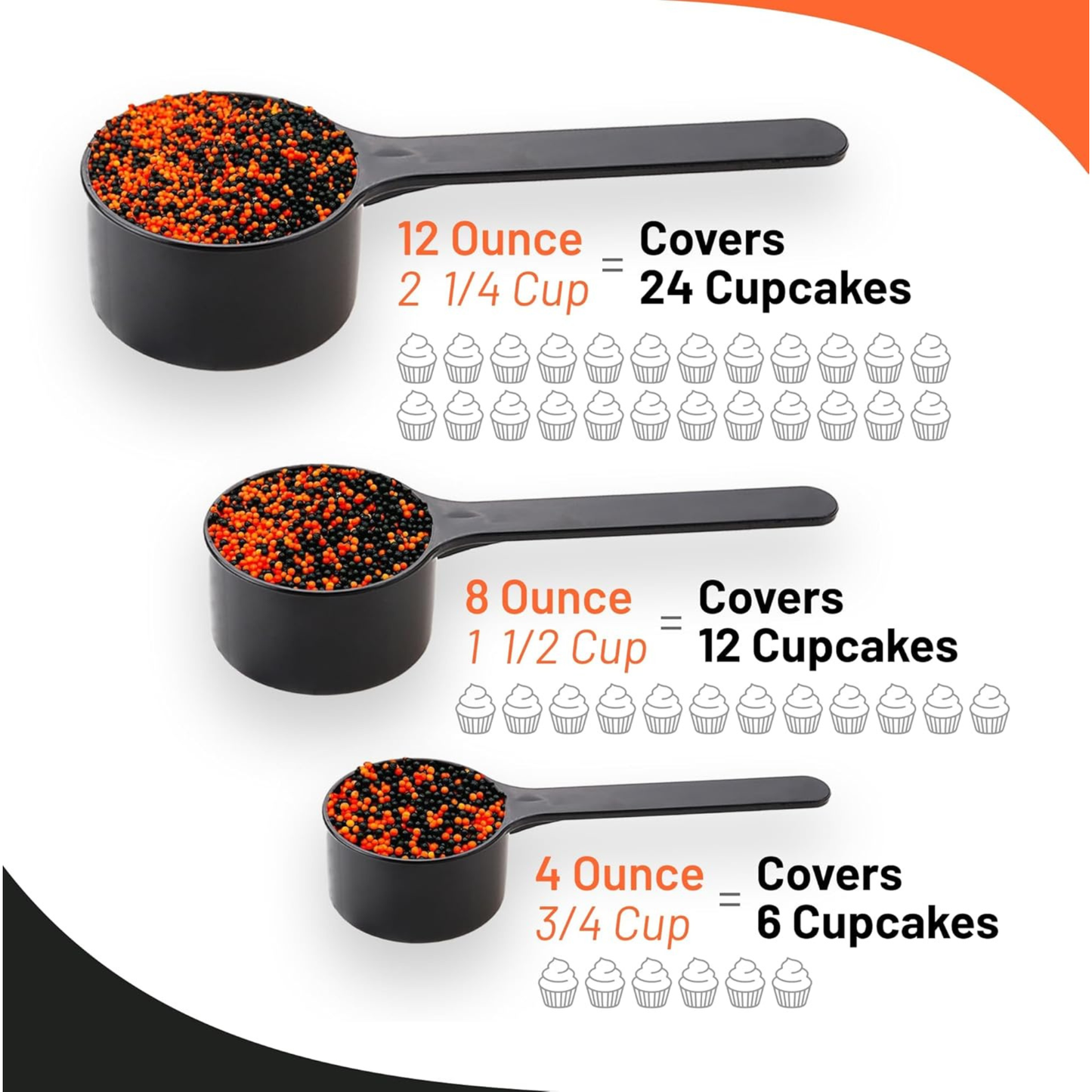 Sprinkle Me This – A Touch of Halloween Nonpareils Sprinkles – 4, 8 & 12 oz – Halloween Dessert Topping for Cookies, Cupcakes & Cakes