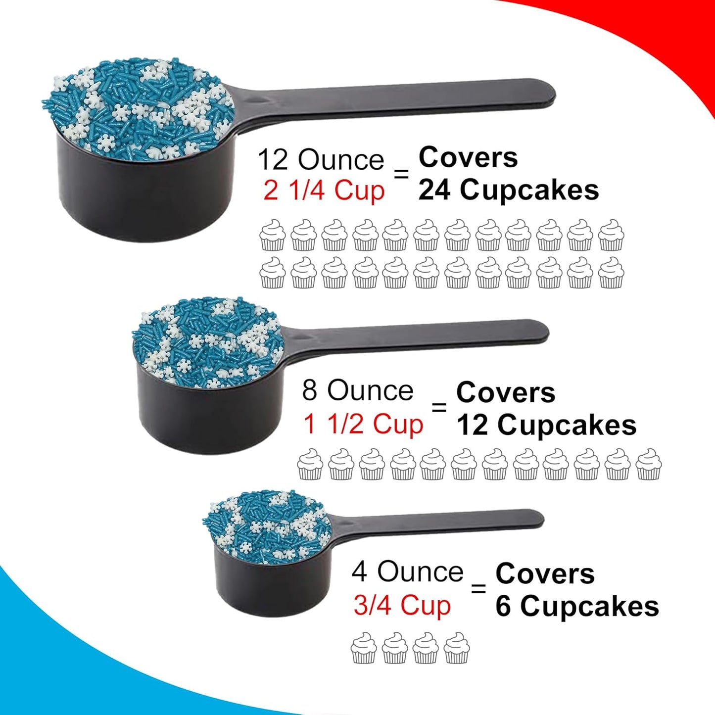 Sprinkle Me This – Snow Day Blend Sprinkles – 4, 8 & 12 oz – Festive Dessert Topping for Cookies, Cupcakes, and Cakes