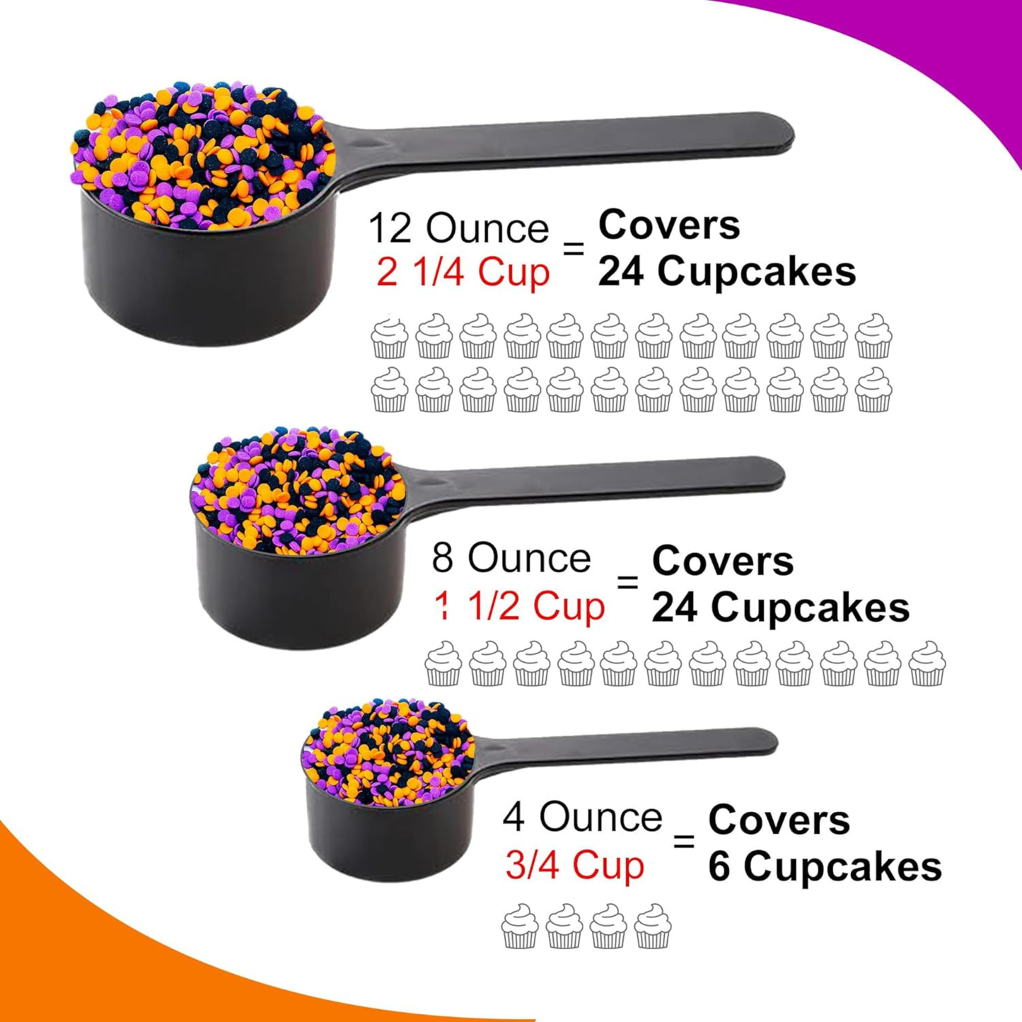 Sprinkle Me This – Trick Or Treat Mix Halloween Confetti – 4, 8 & 12 oz – Halloween Dessert Topping for Cookies, Cupcakes & Cakes