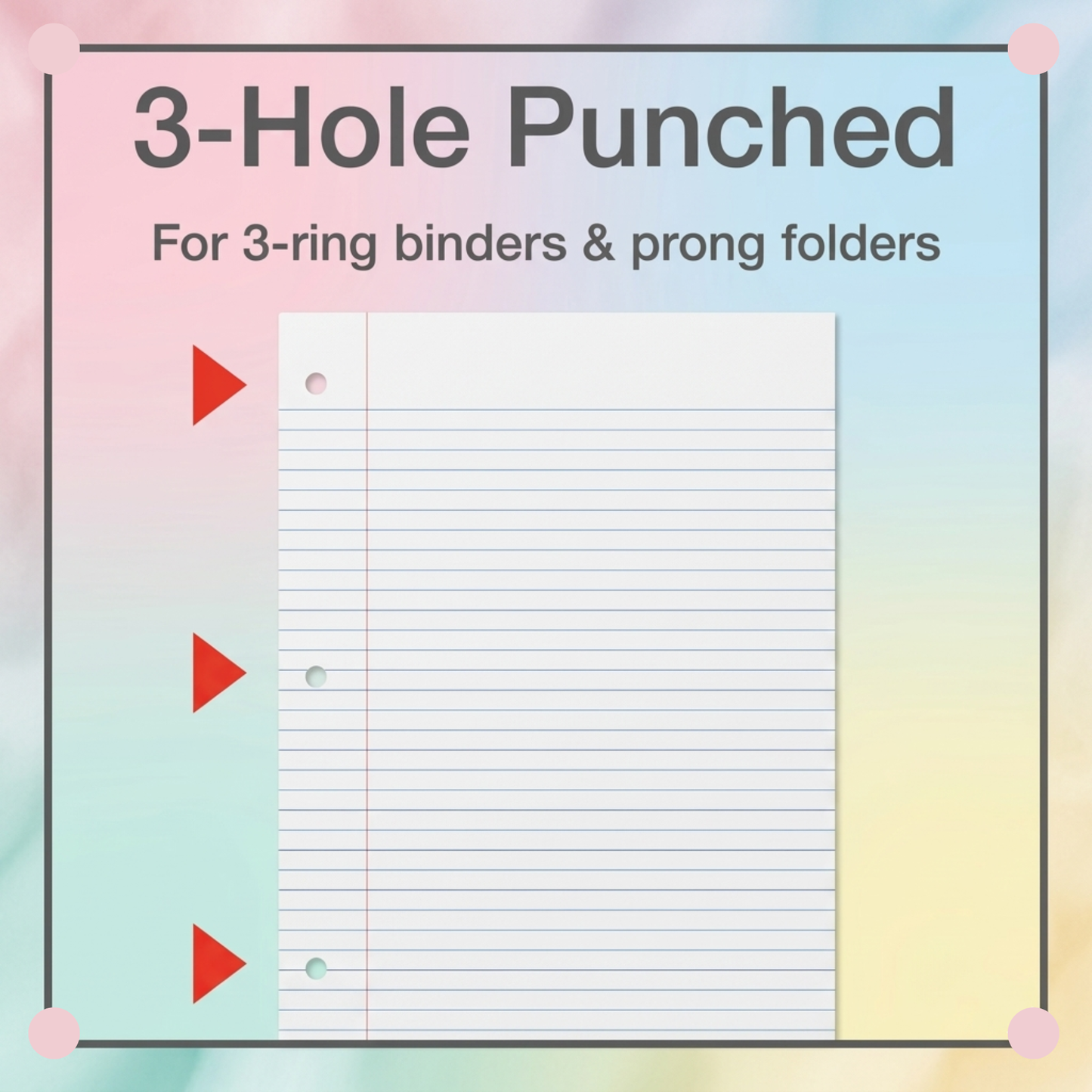 School Supply Boxes | College-Ruled or Wide-Ruled Loose Leaf Paper | Available in Multiple Pack Sizes | 100 Sheets Per Pack, 3-Ring Binder Compatible