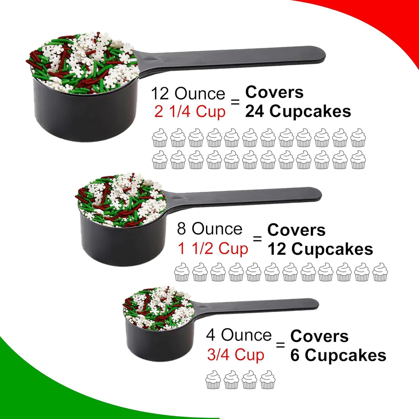 Sprinkle Me This – Jimmies and Snowflakes Sprinkles – 4, 8 & 12 oz – Festive Dessert Topping for Cookies, Cupcakes, and Cakes