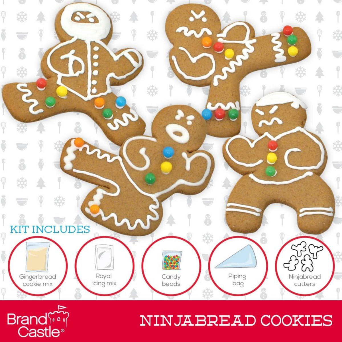 Treat Yourself! | Ninjabread Gingerbread & Ugly Sweater Sugar Cookie Baking Kits | Holiday Cookie Decorating Set Makes 8-10 Cookies ea. | Fun Christmas Baking Activity for Kids, Families, Parties & Gifts