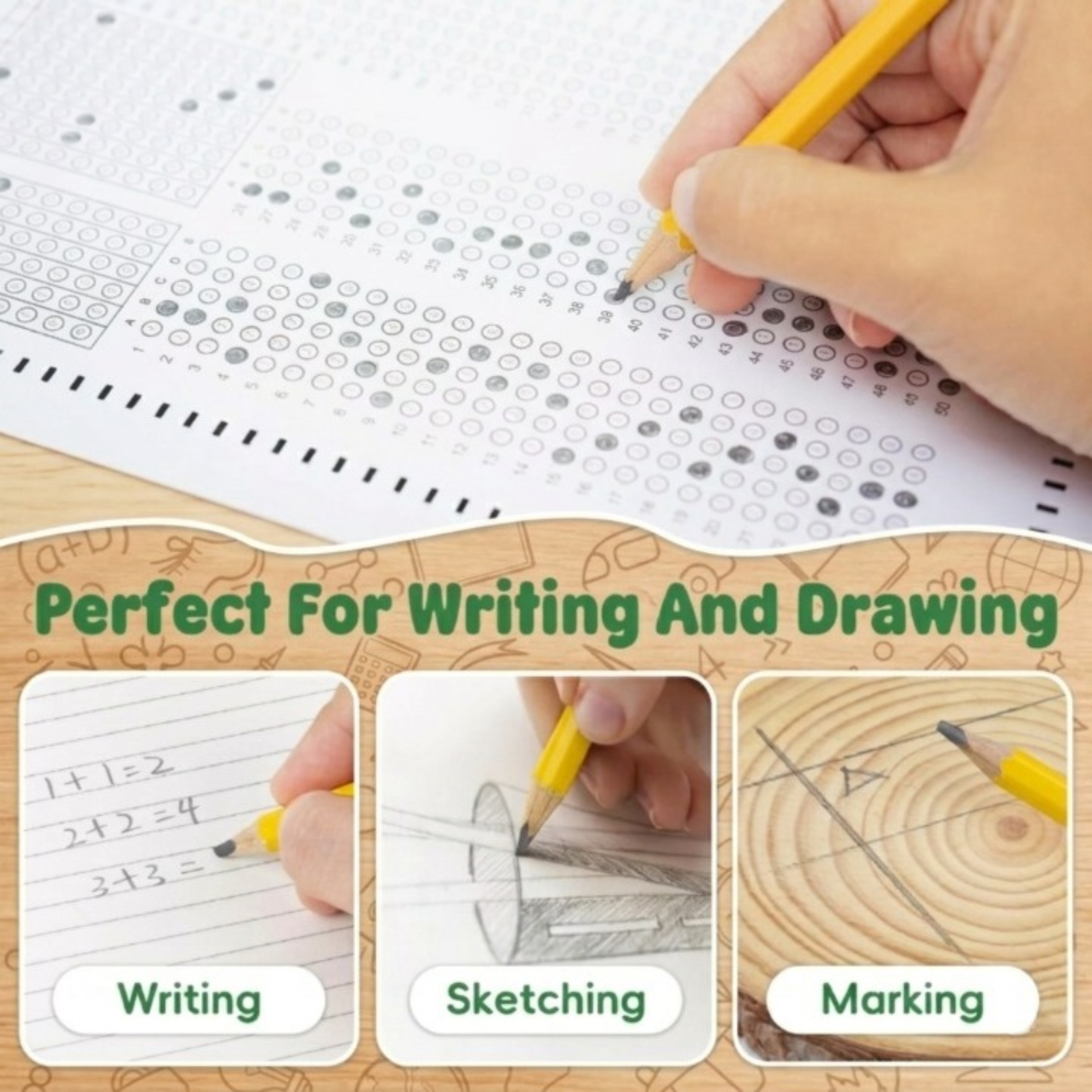School Supply Boxes | (8 ct.) or (10 ct.) Wooden Pencil Pack  | Available in 1 Pack, 6 Pack, 12 Pack, 24 Pack, & 48 Pack | Pre-Sharpened No. 2 Wooden Pencils