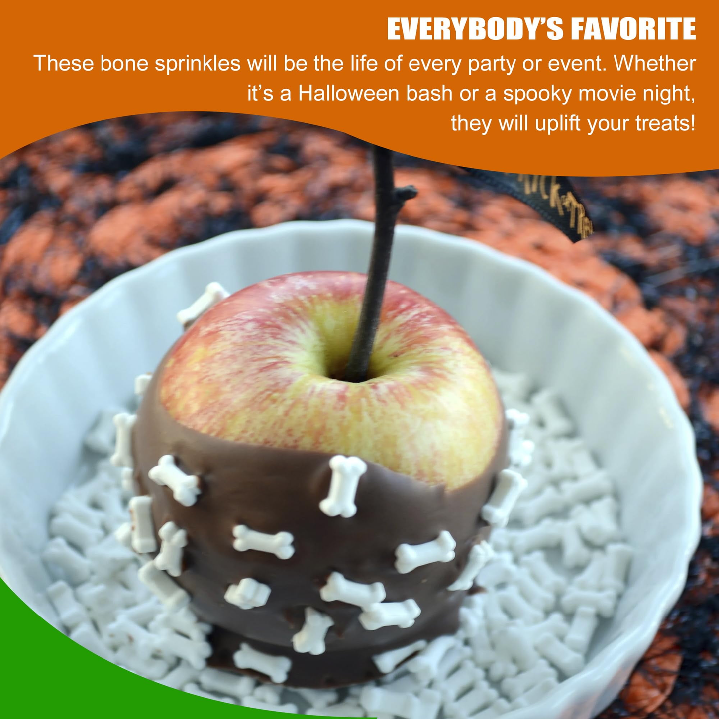 Sprinkle Me This – Bag of Bones Candy Sprinkles – 4, 8 & 12 oz – Halloween Dessert Topping for Cookies, Cupcakes & Cakes