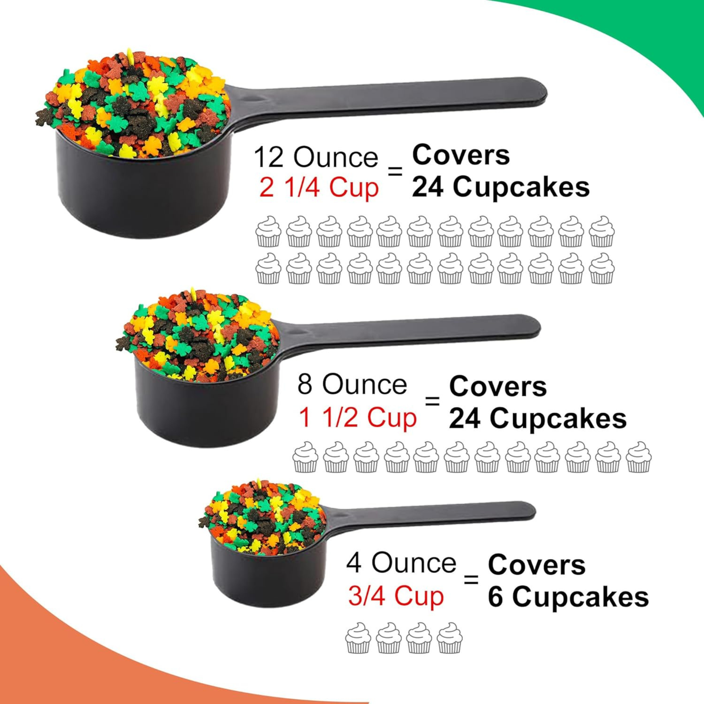 Sprinkle Me This – Raking in the Fall Autumn Leaf Blend Edible Sprinkles – 4, 8 & 12 oz – Fall Dessert Topping for Cookies, Cupcakes & Cakes