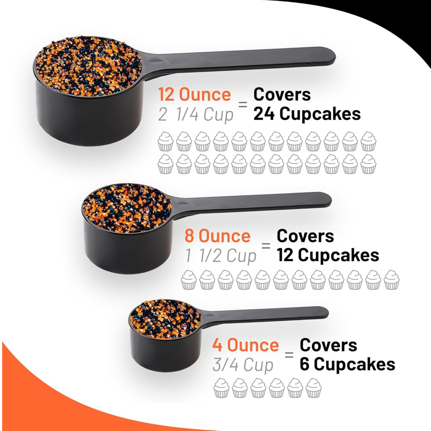 Sprinkle Me This – Jack O’ Lantern Dust Sprinkles – 4, 8 & 12 oz – Halloween Dessert Topping for Cookies, Cupcakes & Cakes