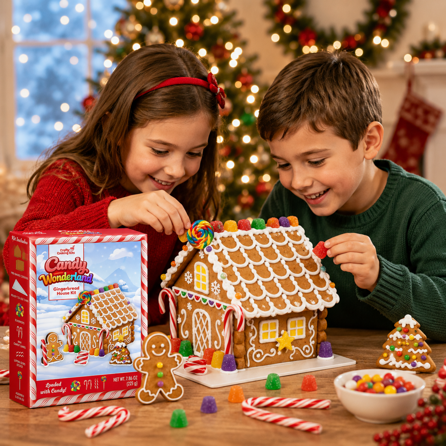 Treat Yourself! | Candy Wonderland Mini Gingerbread House Kit (Multiple Pack Sizes) | Includes Icing, Gumdrops, Lollipop & Candy Canes