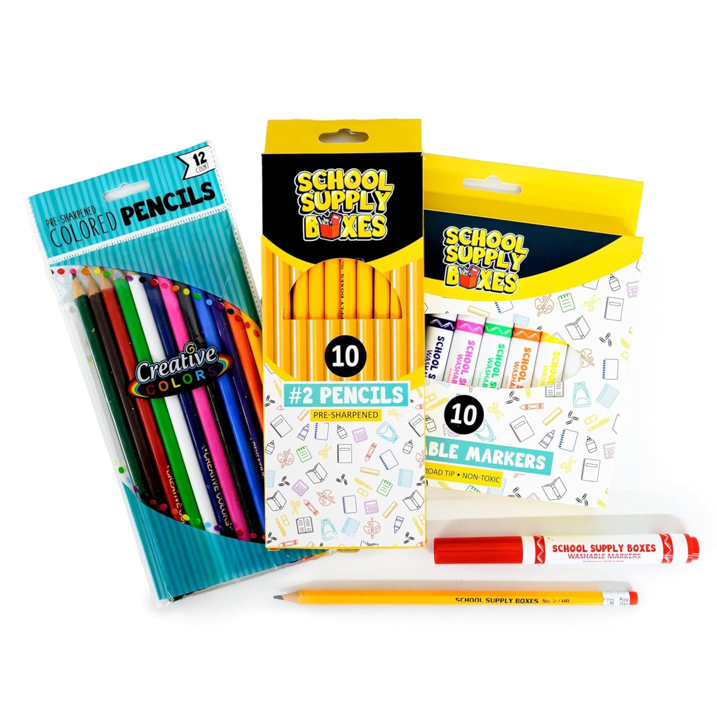 School Supply Boxes | Grades K–5 Back to School Kit (94 Piece) | House Brand Edition | Available in a Box (1 Unit), a Case (4 Units), and a Pallet (180 Units)