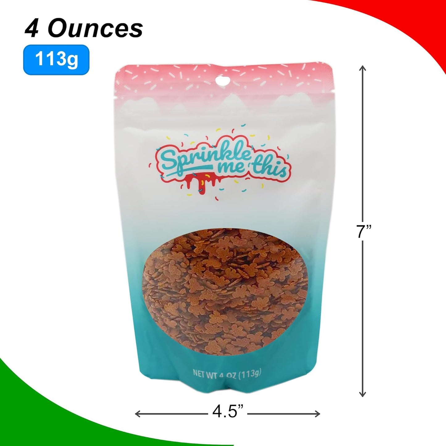 Sprinkle Me This – Gingerbread Men Sprinkles – 4, 8 & 12 oz – Festive Dessert Topping for Cookies, Cupcakes, and Cakes