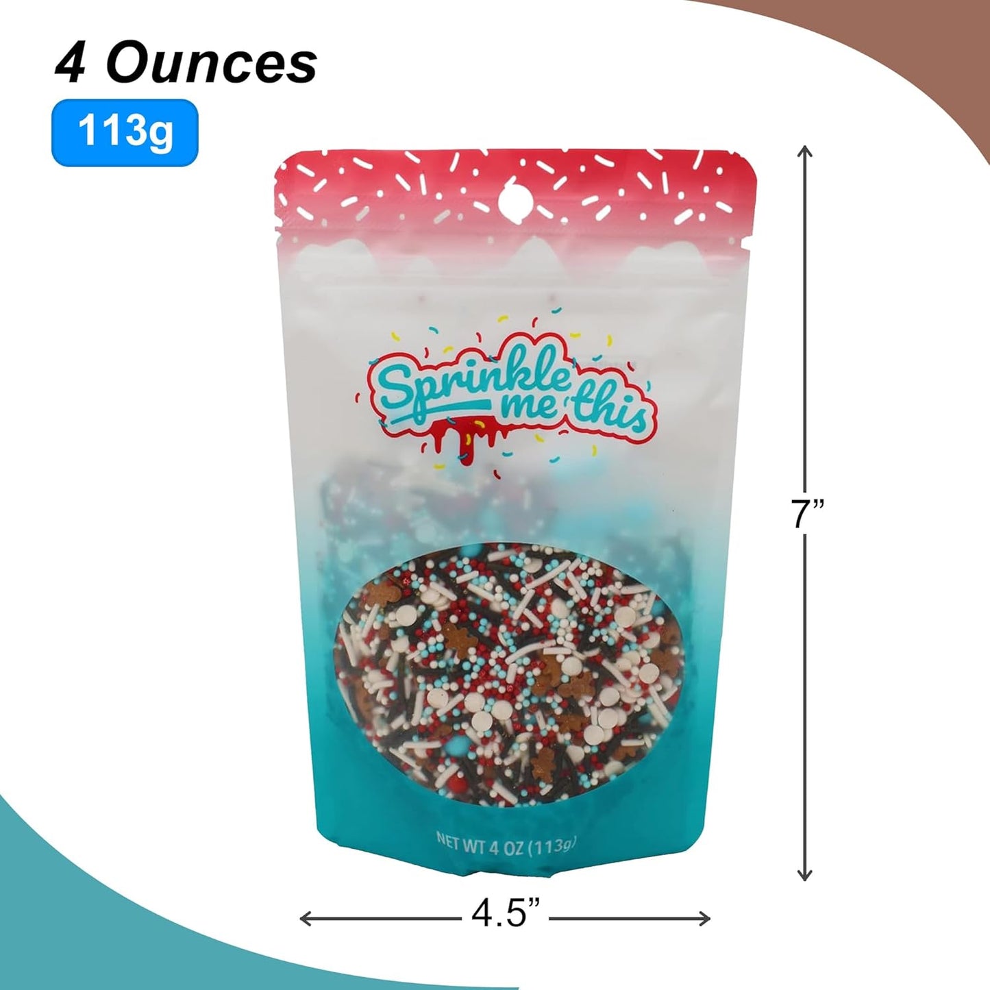 Sprinkle Me This – O.M.G. Oh My Gingerbread Sprinkles – 4, 8 & 12 oz – Festive Dessert Topping for Cookies, Cupcakes, and Cakes