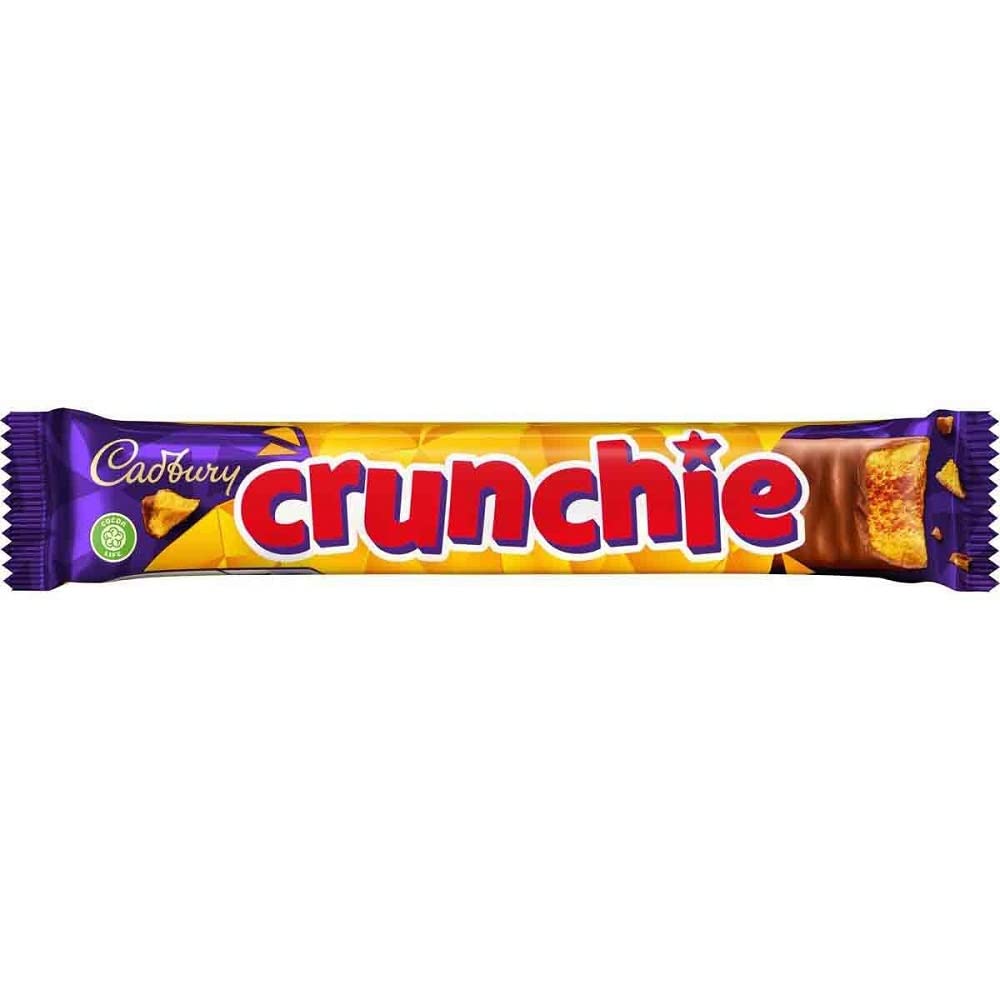 Cadbury Crunchie 40 g Chocolate Bars – Caramel, Biscuit & Crispy Crunch – Available in 1, 3, 12, and 48 Pack