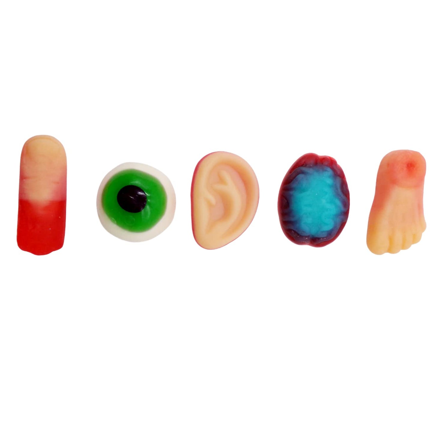Frankford Halloween Gummy Candy Body Parts (50 Count) – Assortment of 5 Creepy Shapes