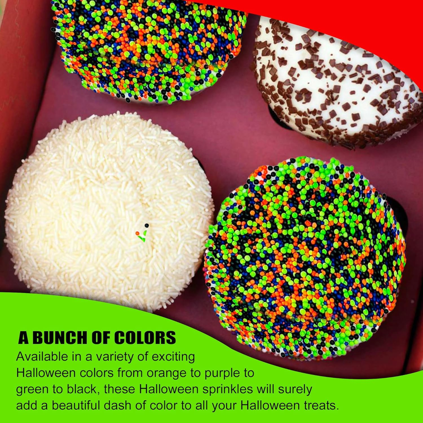 Sprinkle Me This – The Nightmare Mix Halloween Nonpareils Sprinkles – 4, 8 & 12 oz – Halloween Dessert Topping for Cookies, Cupcakes & Cakes