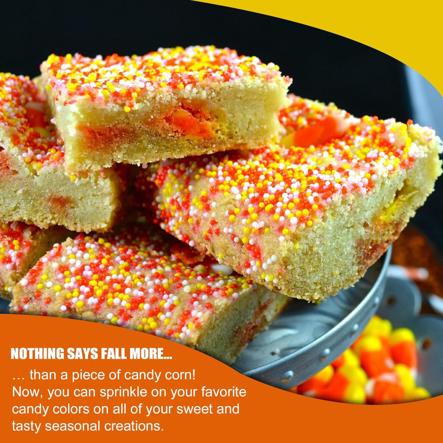 Sprinkle Me This - Candy Corn Nonpareils Edible Sprinkles - 4, 8 & 12 oz - Fall Dessert Topping for Cookies, Cupcakes & Cakes
