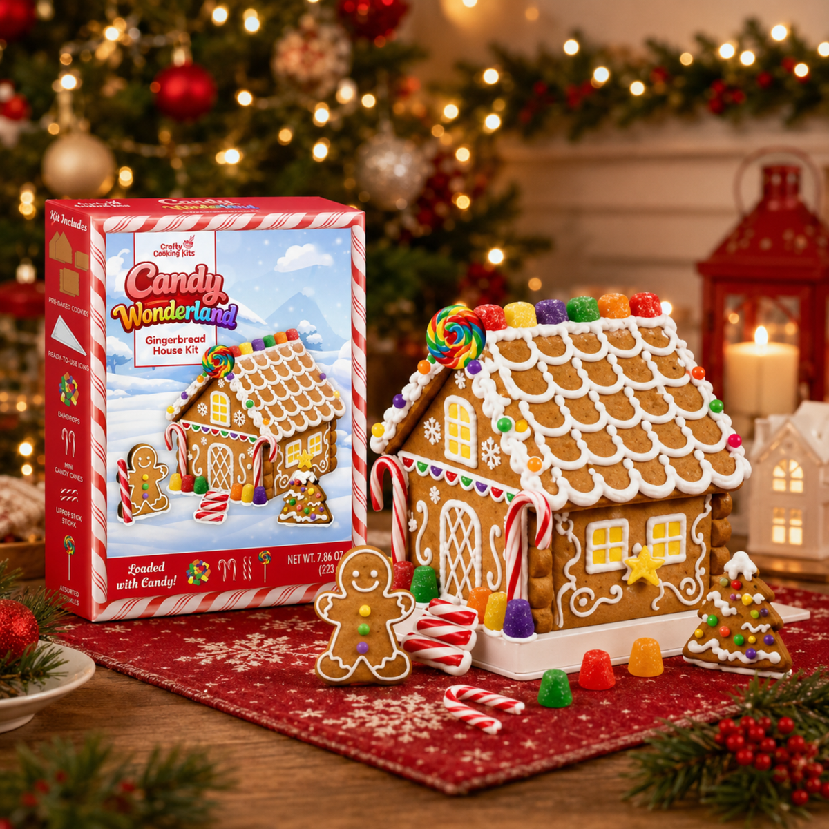 Treat Yourself! | Candy Wonderland Mini Gingerbread House Kit (Multiple Pack Sizes) | Includes Icing, Gumdrops, Lollipop & Candy Canes