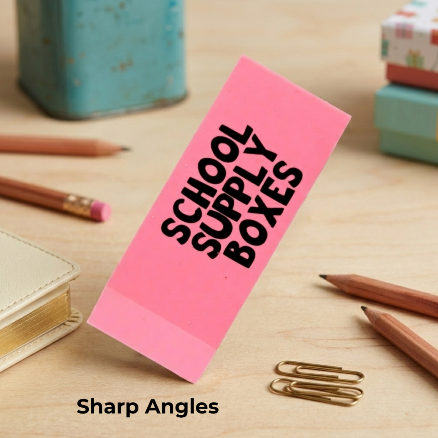 School Supply Boxes | Pink Wedge Erasers | Available in 60 Pack, 120 Pack, 240 Pack, 480 Pack | Smudge-Free and Durable