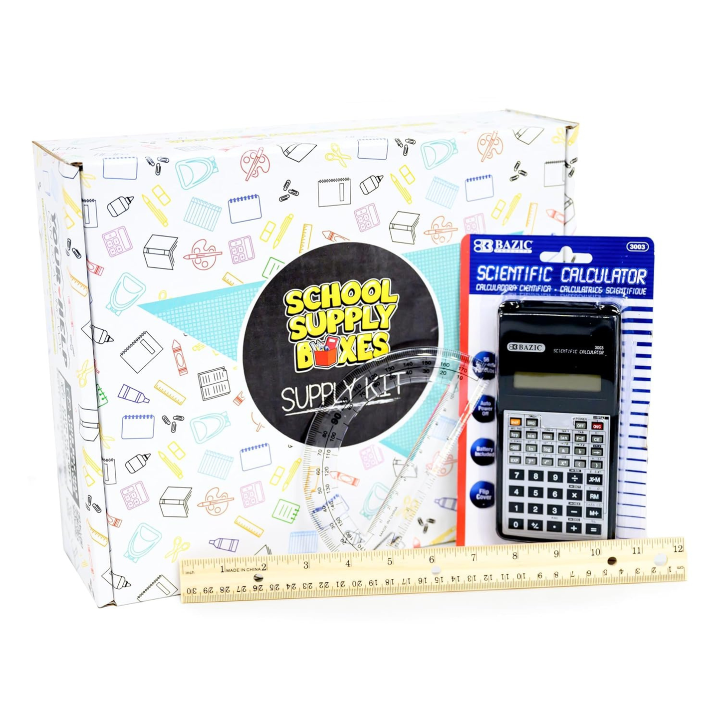 School Supply Boxes | Math Bundle (40 Piece) | House Brand Edition | Available in a Box (1 Unit), a Case (4 Units), and a Pallet (180 Units)