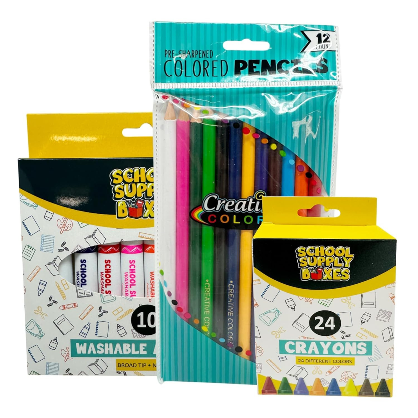 School Supply Boxes | Elementary School Bundle (78 Piece) | House Brand Edition | Available in a Box (1 Unit), a Case (4 Units), and a Pallet (180 Units)