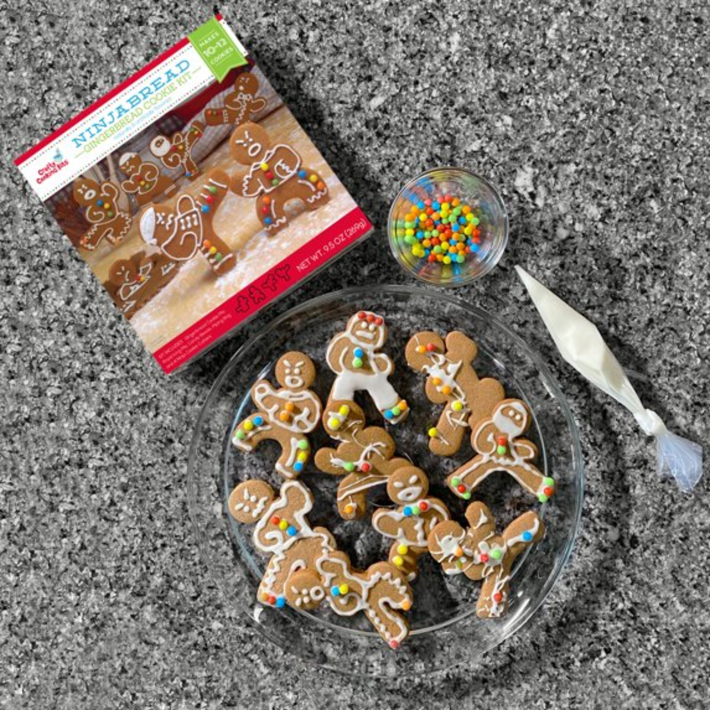 Treat Yourself! | Ninjabread Gingerbread & Ugly Sweater Sugar Cookie Baking Kits | Holiday Cookie Decorating Set Makes 8-10 Cookies ea. | Fun Christmas Baking Activity for Kids, Families, Parties & Gifts