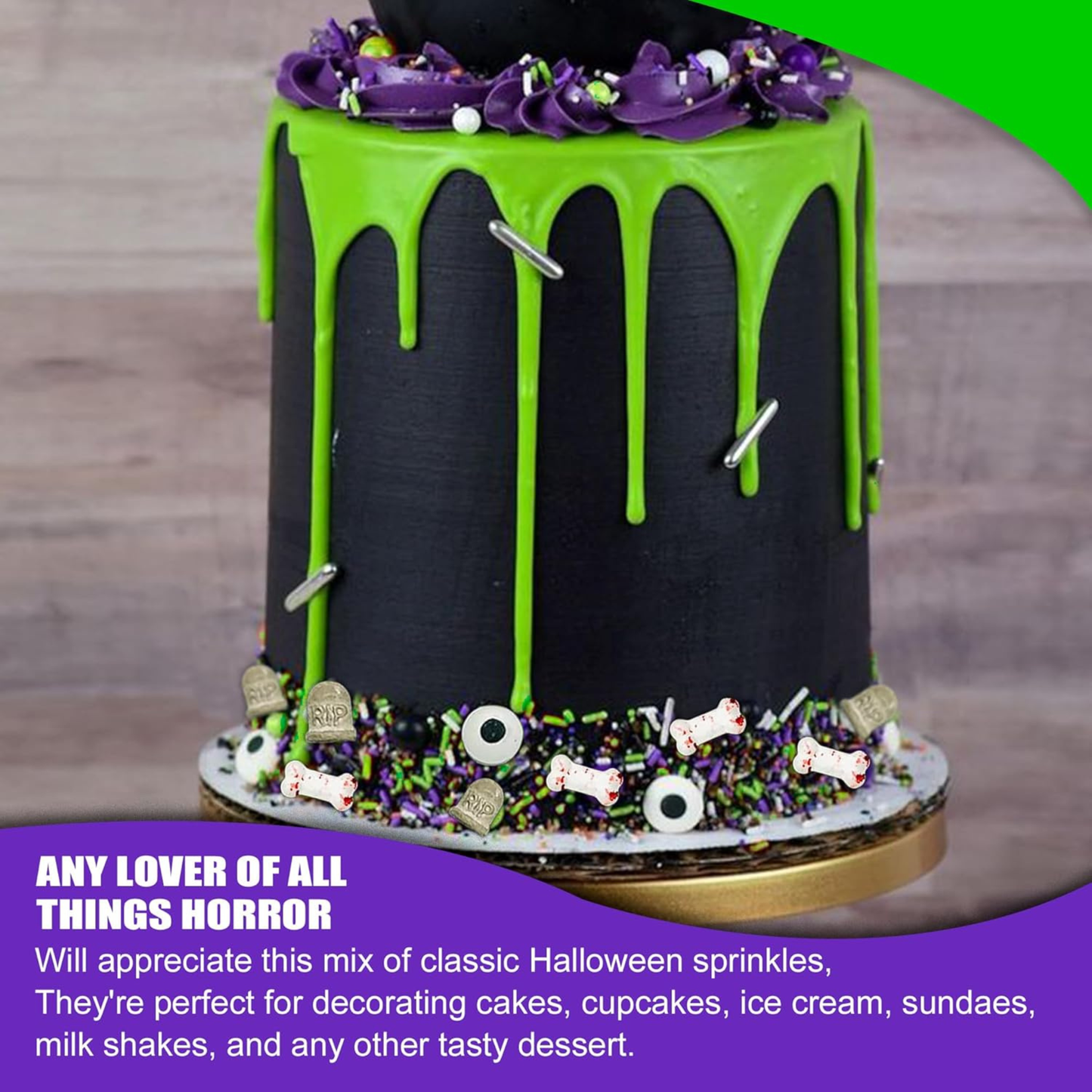 Sprinkle Me This – Zombie Grave Edible Sprinkles – 4, 8 & 12 oz – Halloween Dessert Topping for Cookies, Cupcakes & Cakes