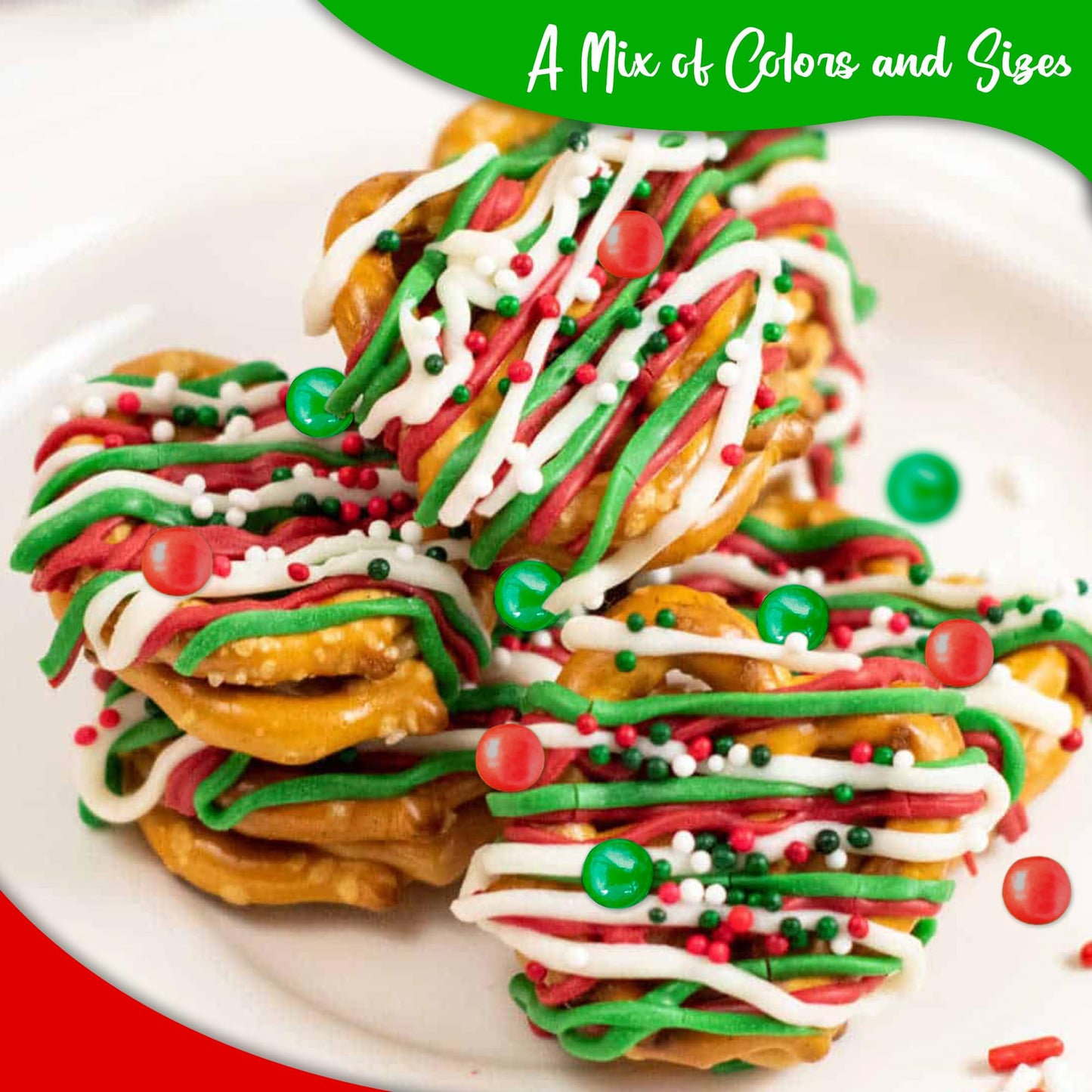 Sprinkle Me This – Happy Holly Days – 6 Cell Holiday Sprinkle Set (Jimmies, Confetti, Sugar Dust & Nonpareils)