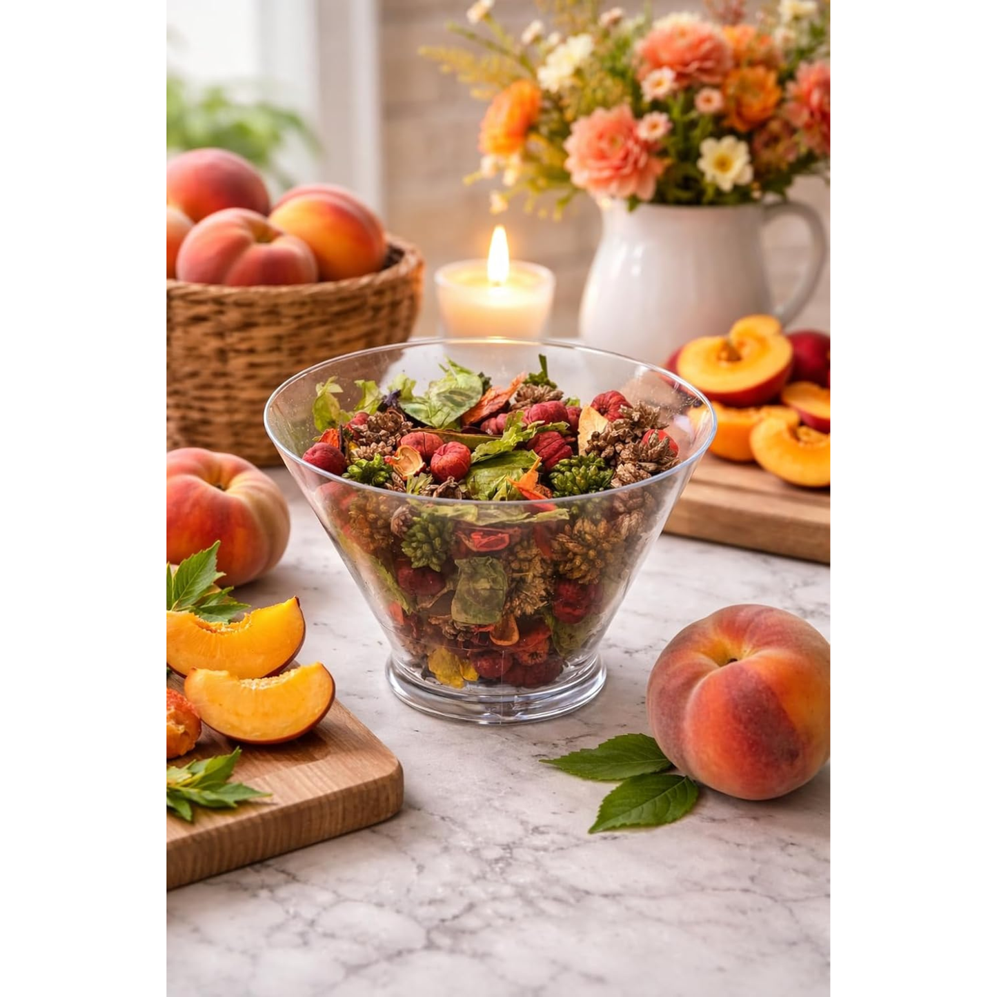 Decorative Potpourri | Spring & Summer Home Fragrance for Baskets & Displays | Lemon Grove, Citrus, Just Peachy, Lavender, Cucumber Melon, Country Apple, Sandalwood & Cinnamon
