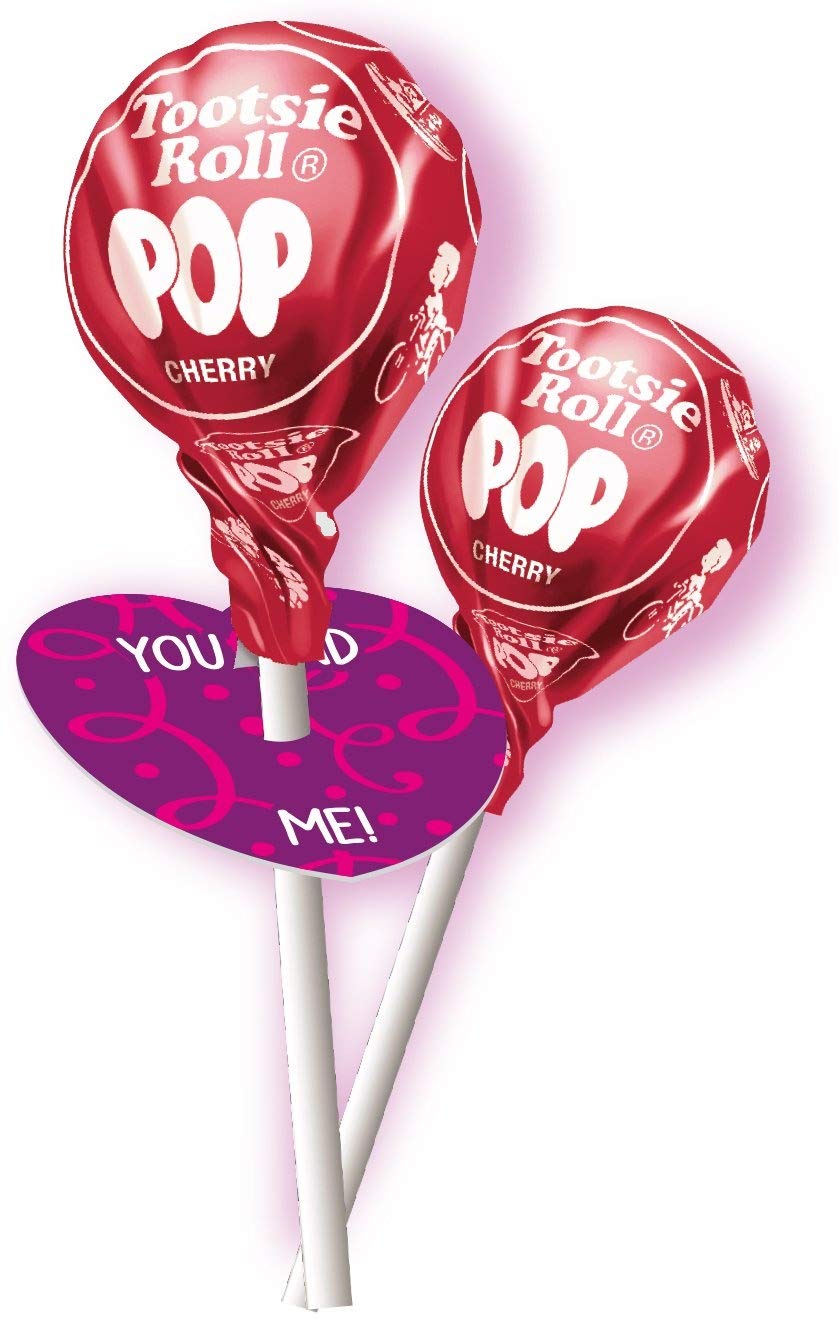 Tootsie Pop Valentine Friendship Exchange Kit, 15.6 ounce Box – 25 Cherry Lollipops & Cards Plus 1 Teacher Card