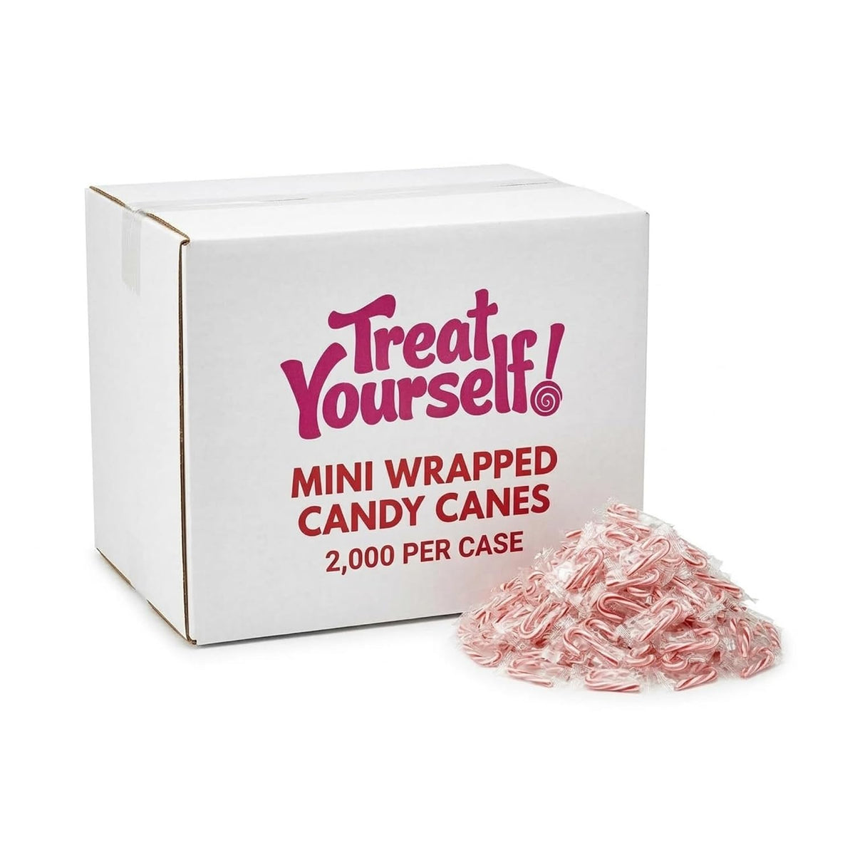 Treat Yourself! | Mini Wrapped Candy Canes | Multiple Pack Sizes | Individually Wrapped Peppermint Candy Canes for Parties, Candy Bowls, & Desserts