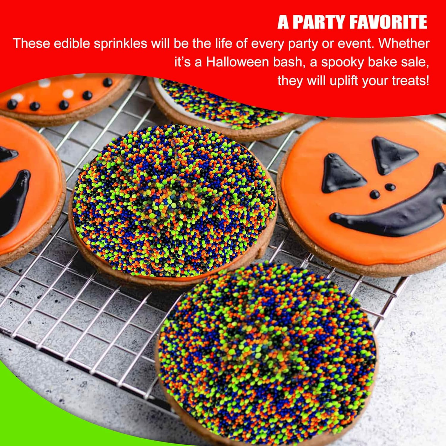 Sprinkle Me This – The Nightmare Mix Halloween Nonpareils Sprinkles – 4, 8 & 12 oz – Halloween Dessert Topping for Cookies, Cupcakes & Cakes