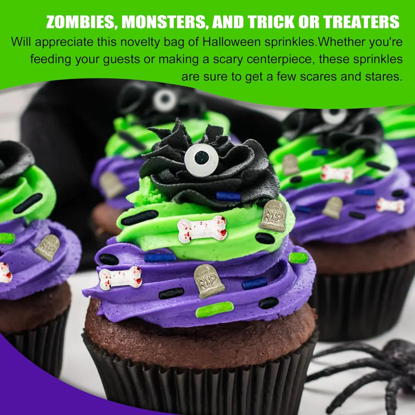 Sprinkle Me This – Zombie Grave Edible Sprinkles – 4, 8 & 12 oz – Halloween Dessert Topping for Cookies, Cupcakes & Cakes
