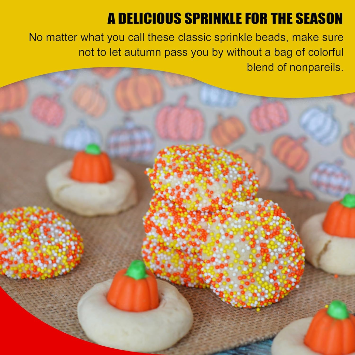 Sprinkle Me This - Candy Corn Nonpareils Edible Sprinkles - 4, 8 & 12 oz - Fall Dessert Topping for Cookies, Cupcakes & Cakes