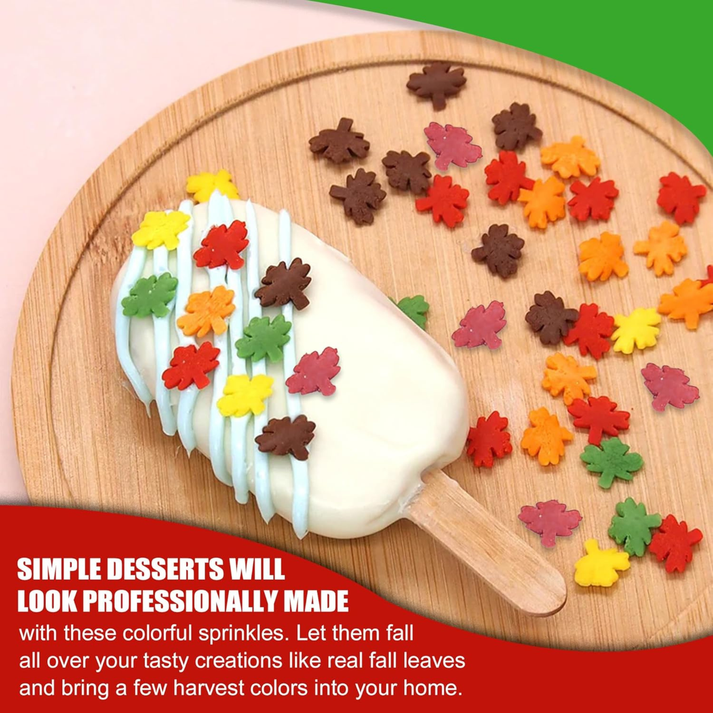 Sprinkle Me This – Mini Fall Leaves Blend Confetti Sprinkles – 4, 8 & 12 oz – Fall Dessert Topping for Cookies, Cupcakes & Cakes
