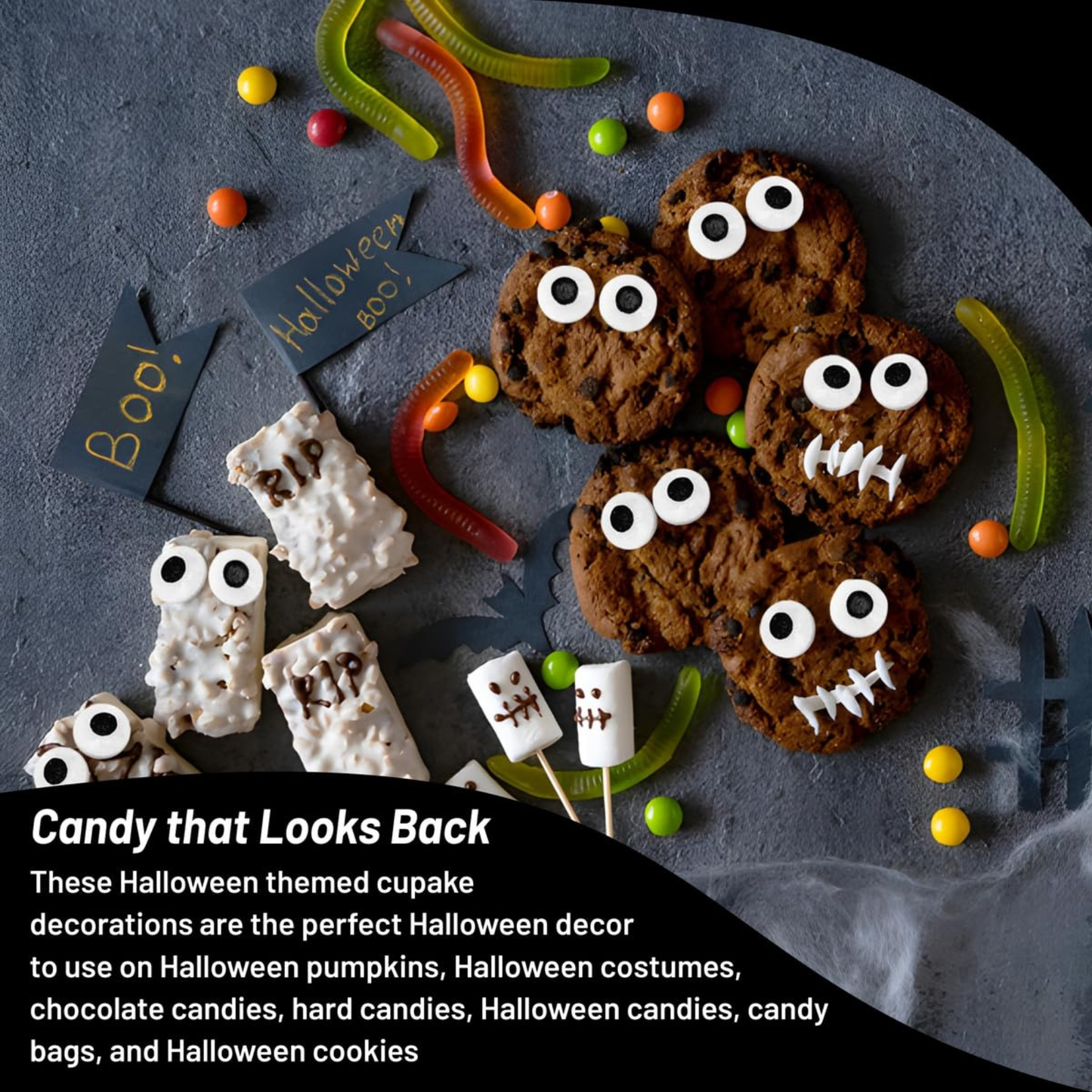 Sprinkle Me This – Large Spooky Eye Toppers – 4, 8 & 12 oz – Halloween Dessert Topping for Cookies, Cupcakes & Cakes
