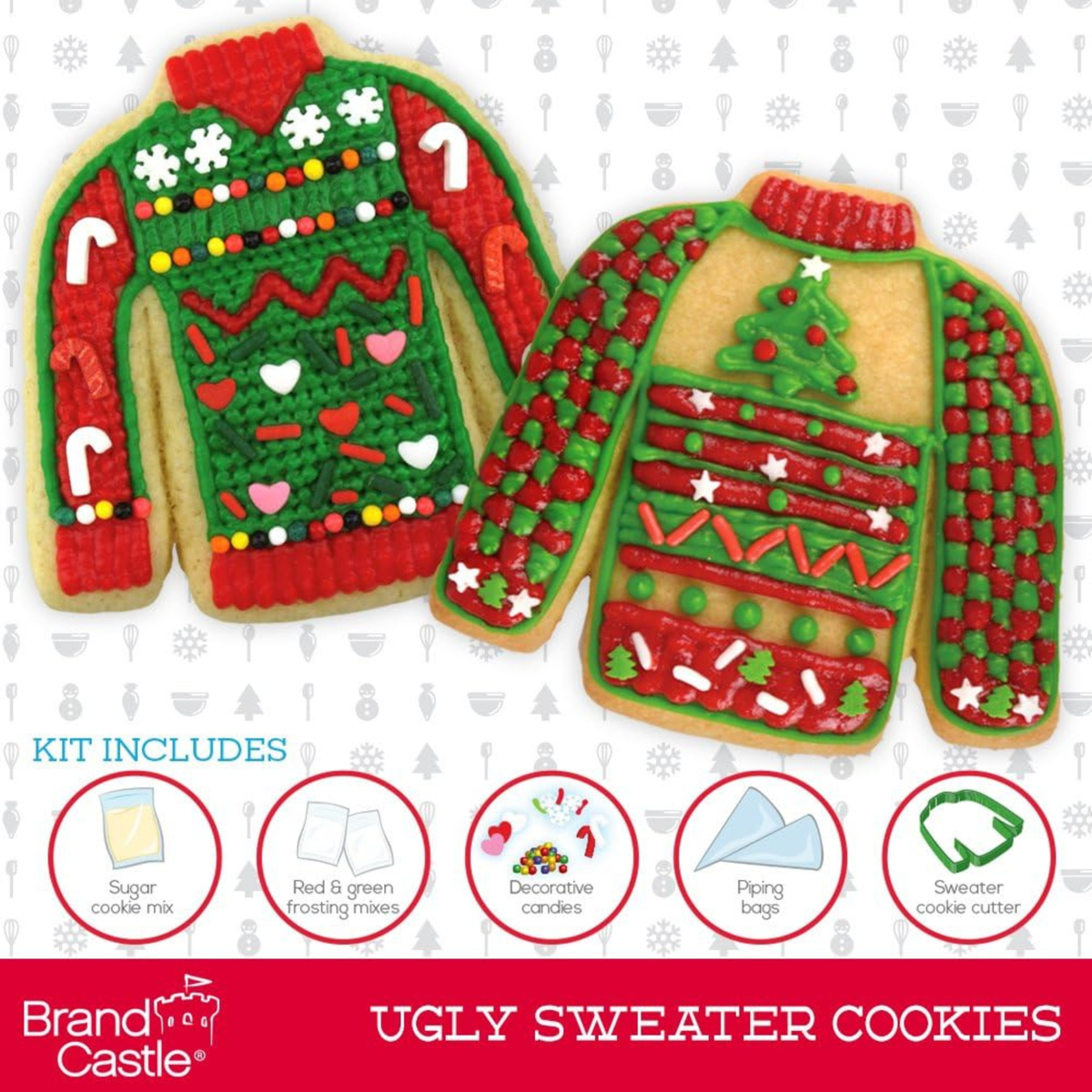 Treat Yourself! | Ninjabread Gingerbread & Ugly Sweater Sugar Cookie Baking Kits | Holiday Cookie Decorating Set Makes 8-10 Cookies ea. | Fun Christmas Baking Activity for Kids, Families, Parties & Gifts