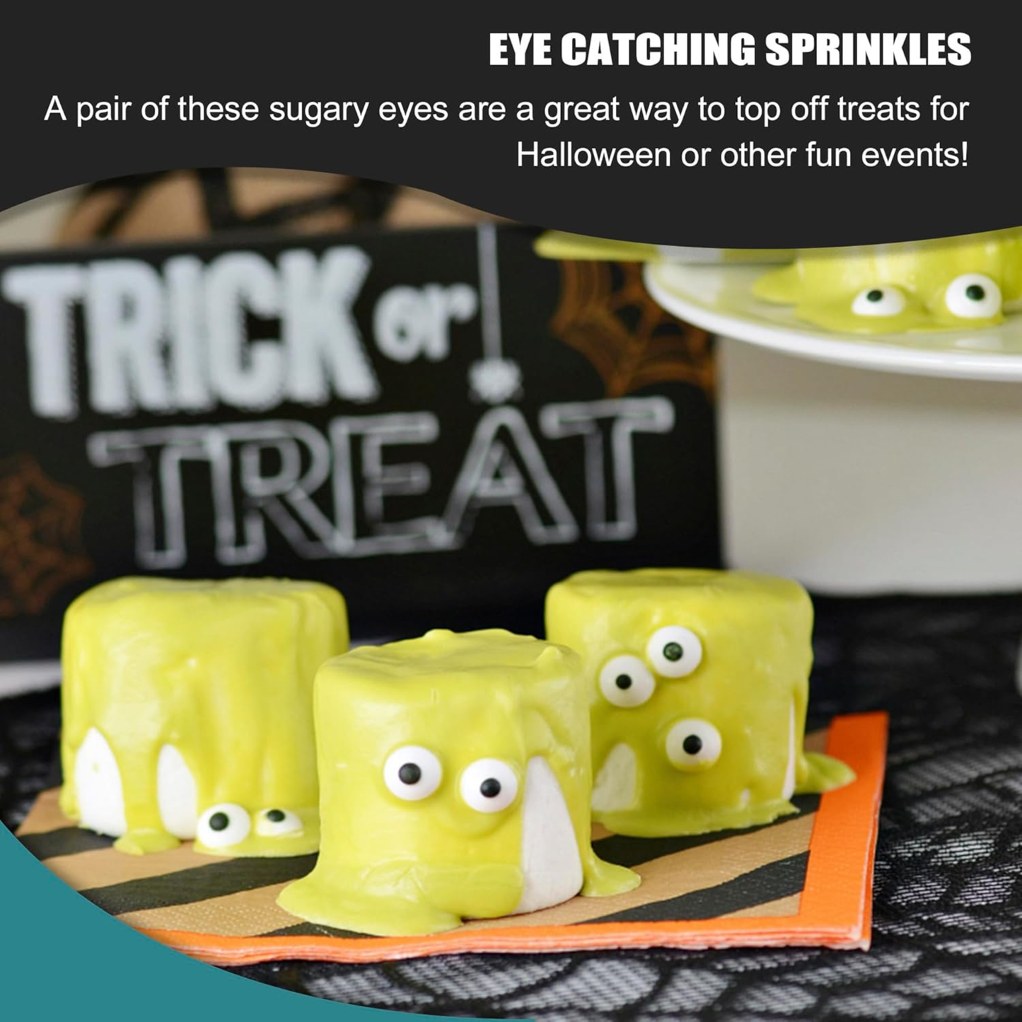 Sprinkle Me This – Small Spooky Eye Toppers – 4, 8 & 12 oz – Halloween Dessert Topping for Cookies, Cupcakes & Cakes