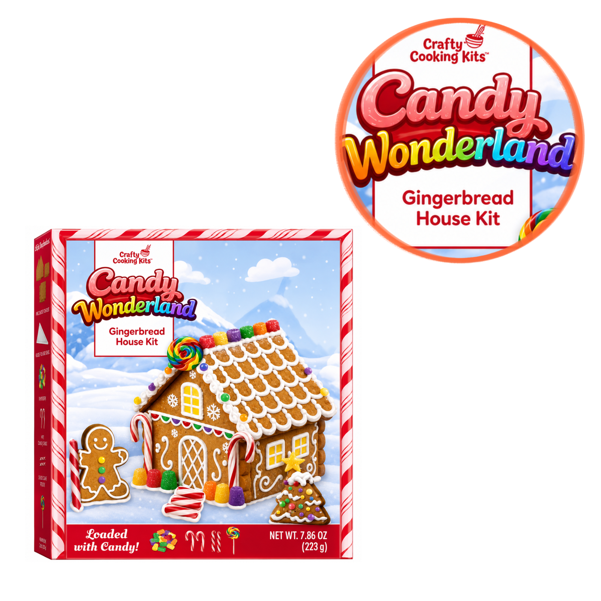 Treat Yourself! | Candy Wonderland Mini Gingerbread House Kit (Multiple Pack Sizes) | Includes Icing, Gumdrops, Lollipop & Candy Canes