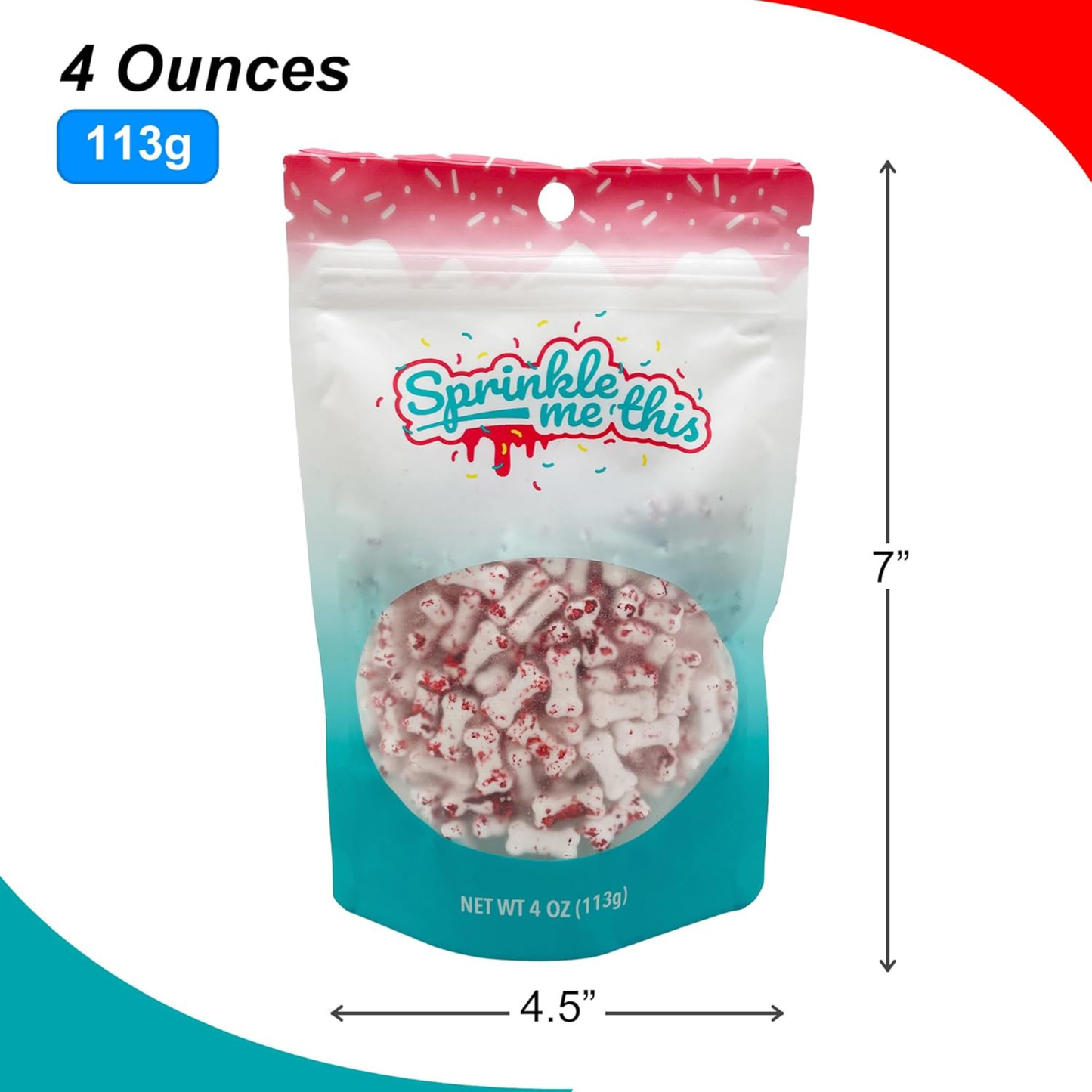 Sprinkle Me This – Bloody Bones Edible Sprinkles – 4, 8 & 12 oz – Halloween Dessert Topping for Cookies, Cupcakes & Cakes