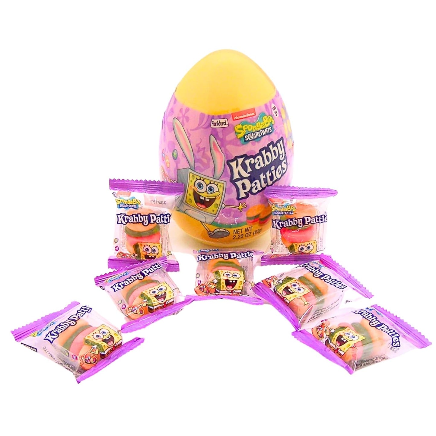 Krabby Patties Gummies Giant Egg (2.22 oz Each) | Fruity Gummy Candy Egg Treat | Available in 1, 3, 6, or 12 Pack