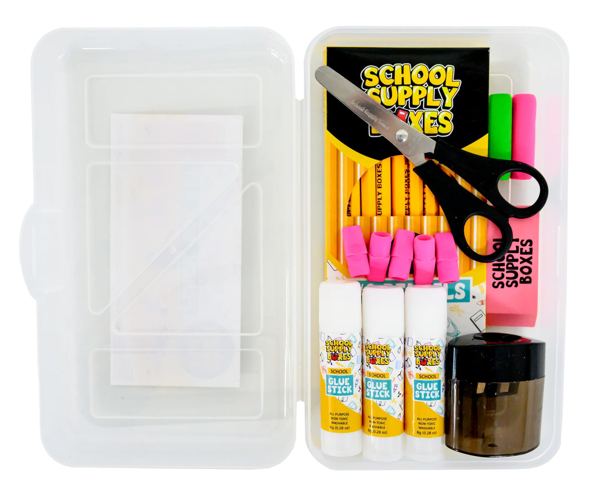 School Supply Boxes | Grades K–5 Back to School Kit (94 Piece) | House Brand Edition | Available in a Box (1 Unit), a Case (4 Units), and a Pallet (180 Units)