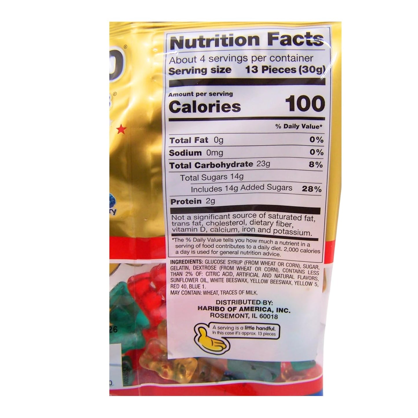 HARIBO Goldbears Red, White & Blue Gummy Candy 4 oz Bags | Cherry, Pineapple & Blue Raspberry | 1, 3, 6 & 12 Pack Options