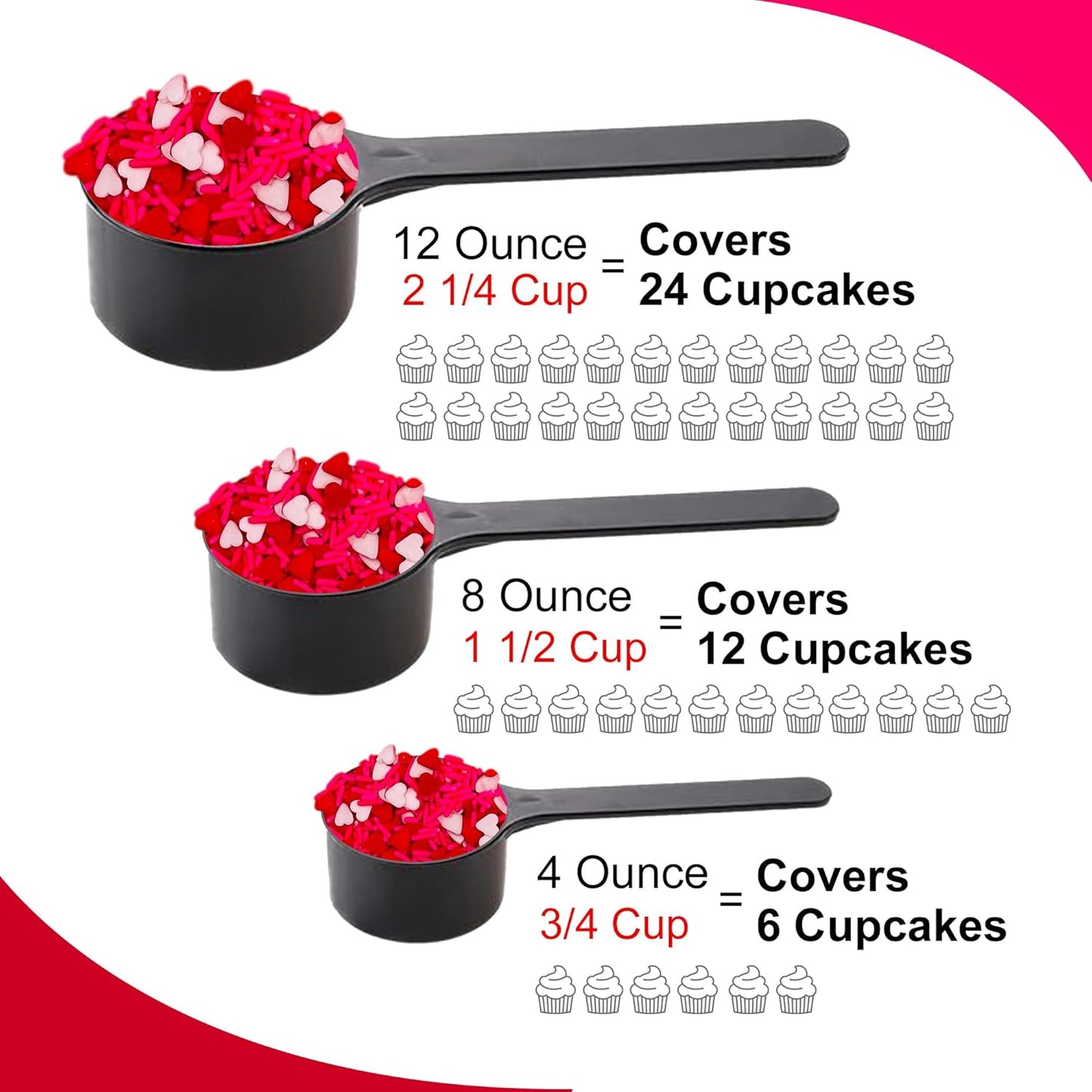 Sprinkle Me This – Made with Love Pink Heart Sprinkles – 4, 8, 12 oz – Fun & Festive Cake, Cupcake & Dessert Decorations