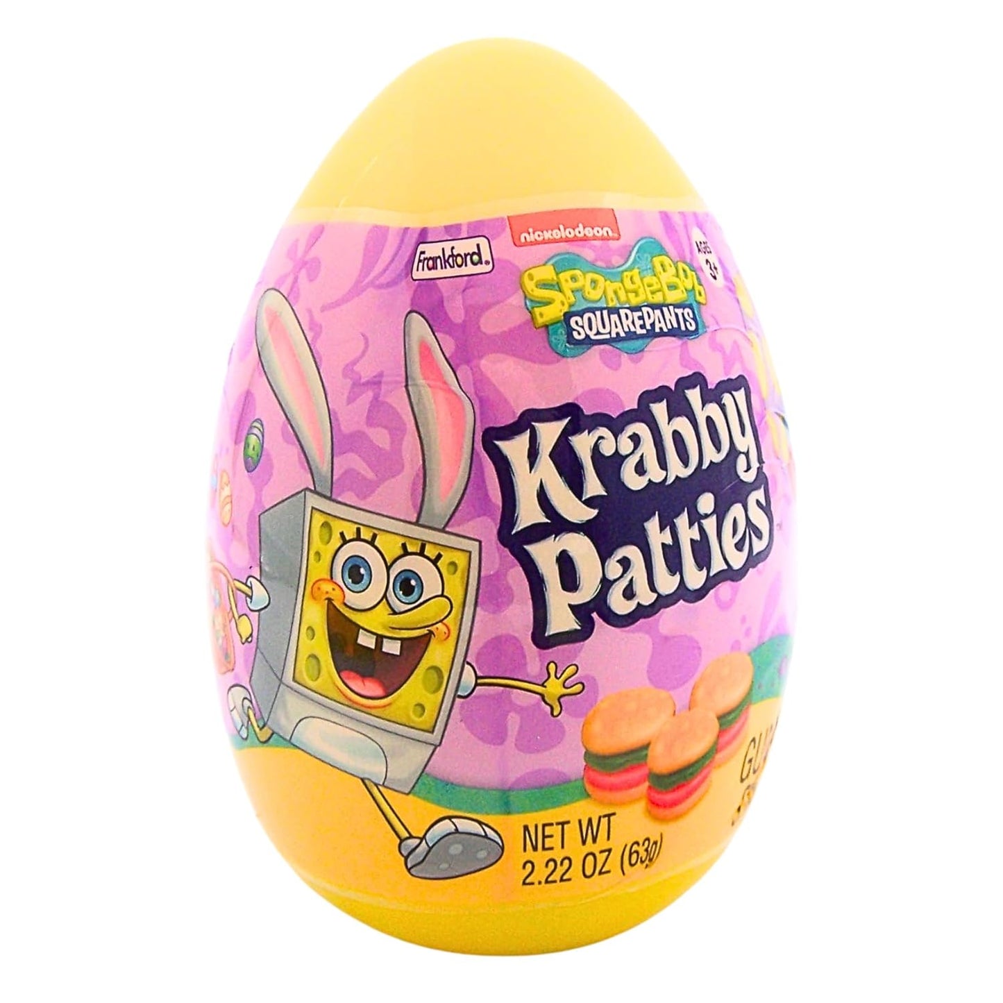 Krabby Patties Gummies Giant Egg (2.22 oz Each) | Fruity Gummy Candy Egg Treat | Available in 1, 3, 6, or 12 Pack