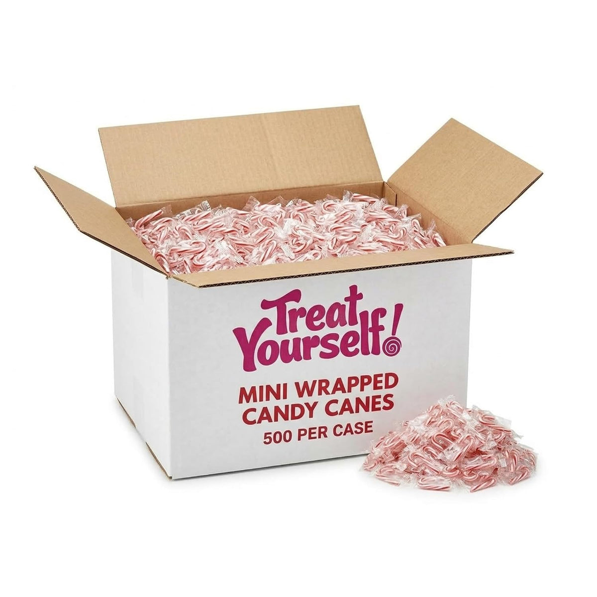 Treat Yourself! | Mini Wrapped Candy Canes | Multiple Pack Sizes | Individually Wrapped Peppermint Candy Canes for Parties, Candy Bowls, & Desserts