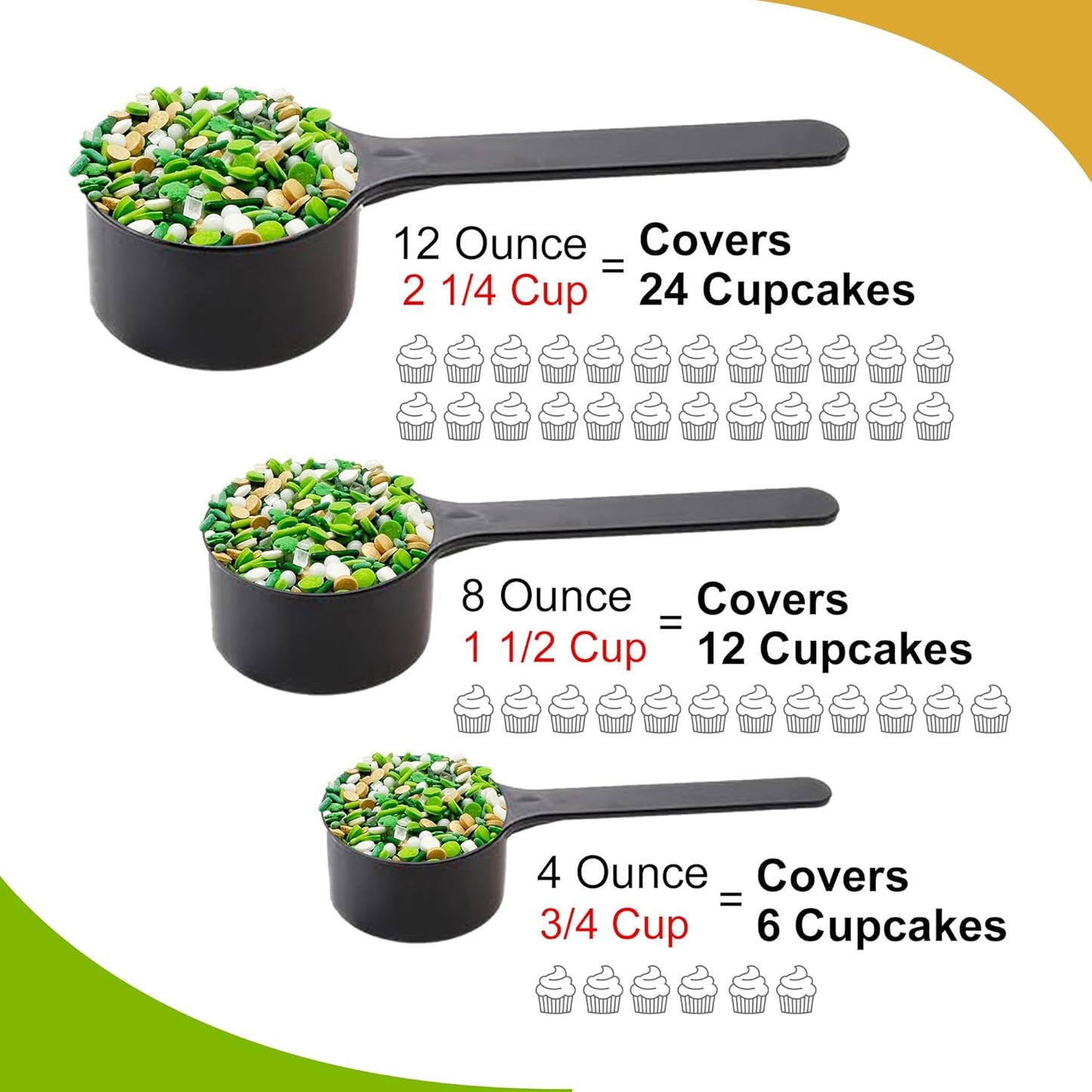 Sprinkle Me This –  Emerald Isle Blend – St. Patrick’s Day Sprinkles – Clover, Jimmies, Confetti & Pearls – 8 & 12 oz for Baking & Decorating