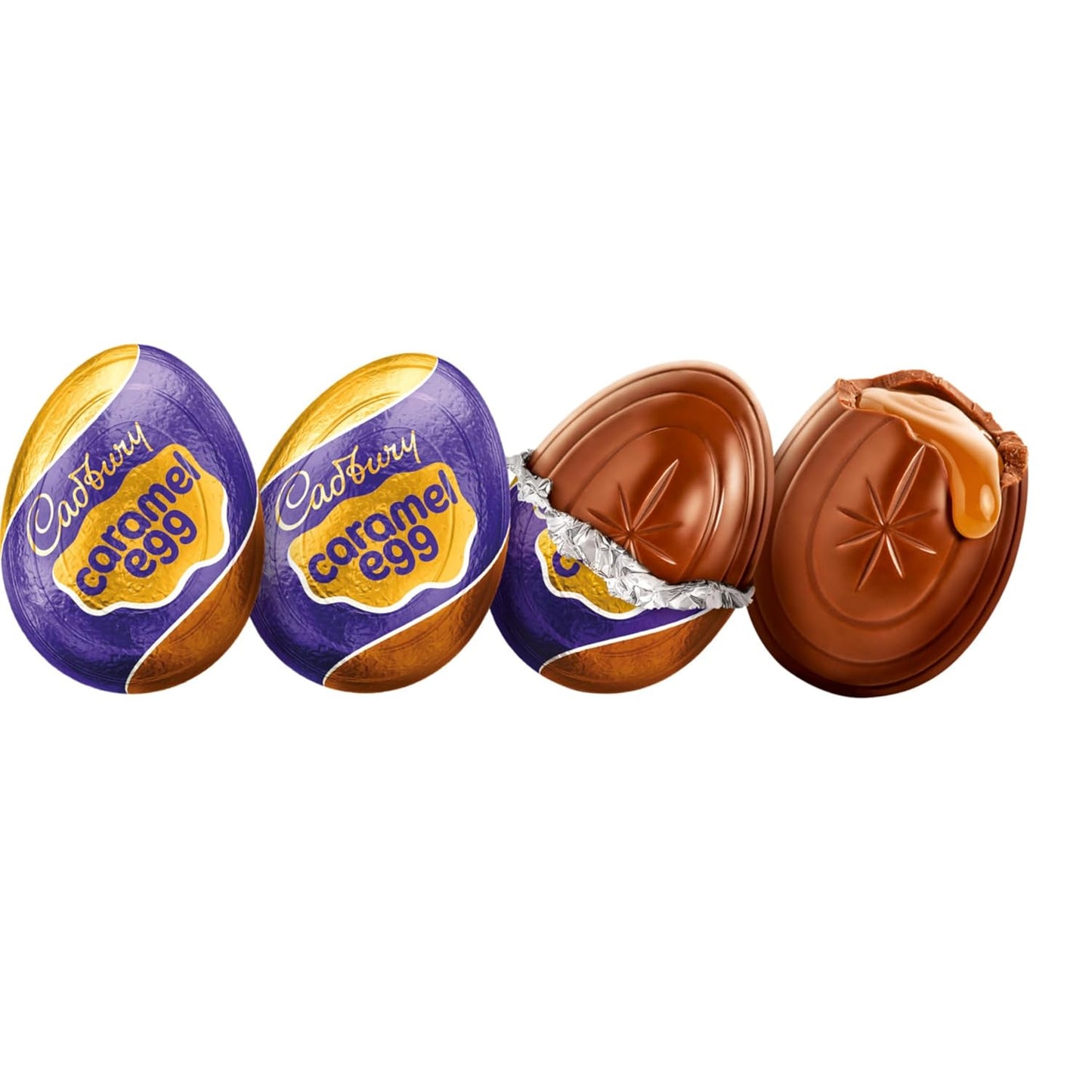 Cadbury Caramel Milk Chocolate Eggs – 4.8 oz, 4‑Count Box with Gooey Caramel Center Easter Treats