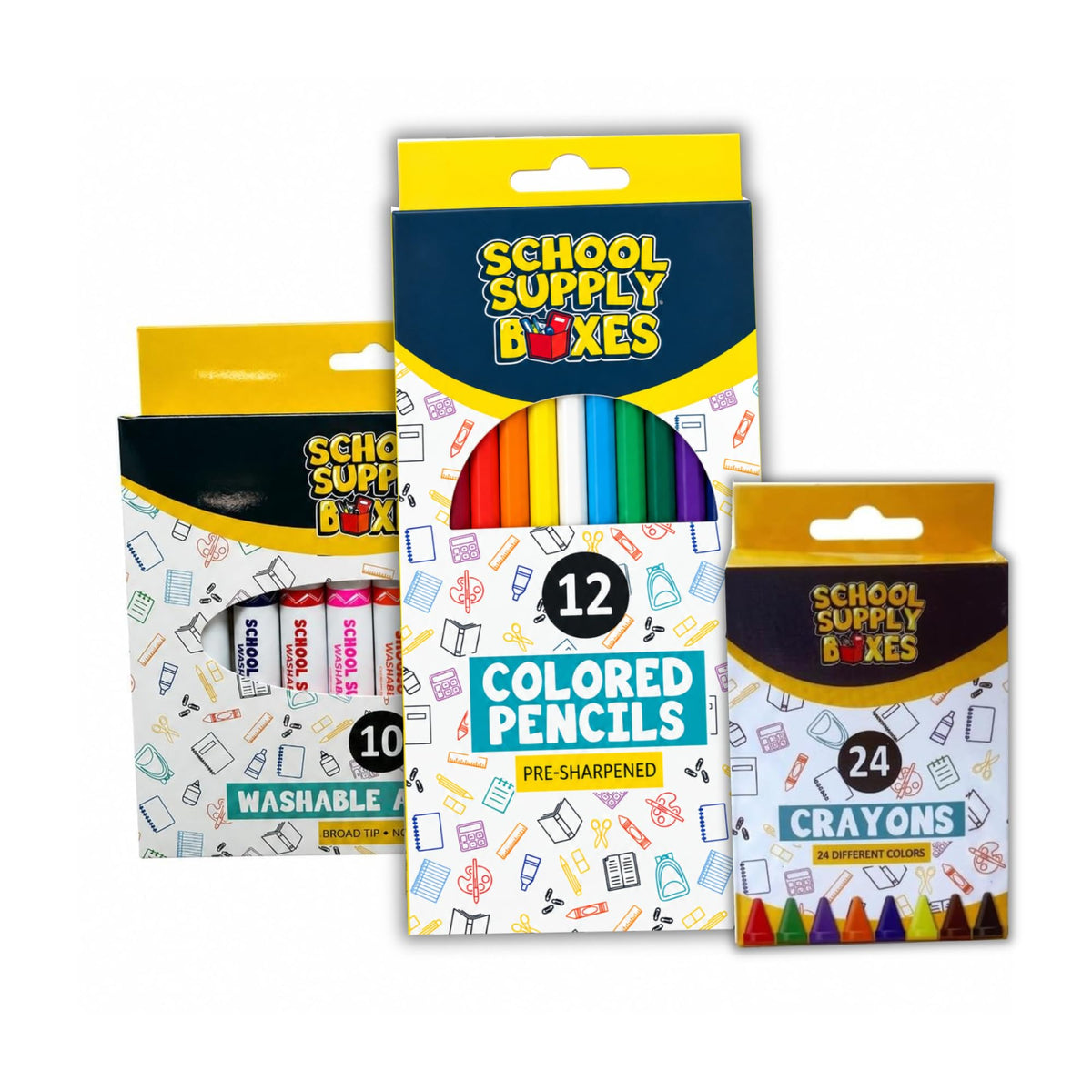 School Supply Boxes | Elementary School Bundle (78 Piece) | House Brand Edition | Available in a Box (1 Unit), a Case (4 Units), and a Pallet (180 Units)