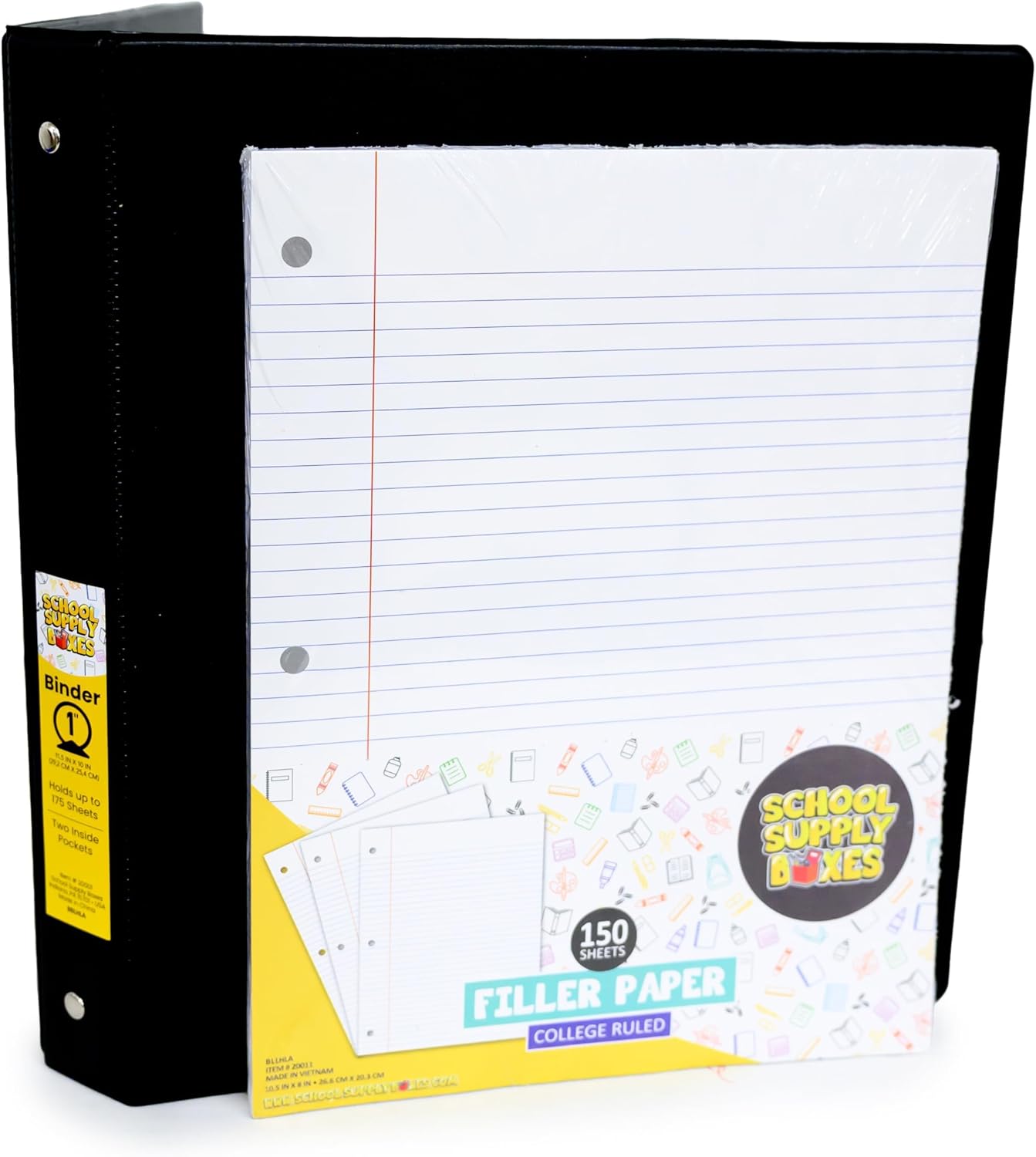 School Supply Boxes | 17" Clear & Black Backpack Bundle | Back to School Set for High School Students | 1 Backpack, Case (6), Pallet (180)