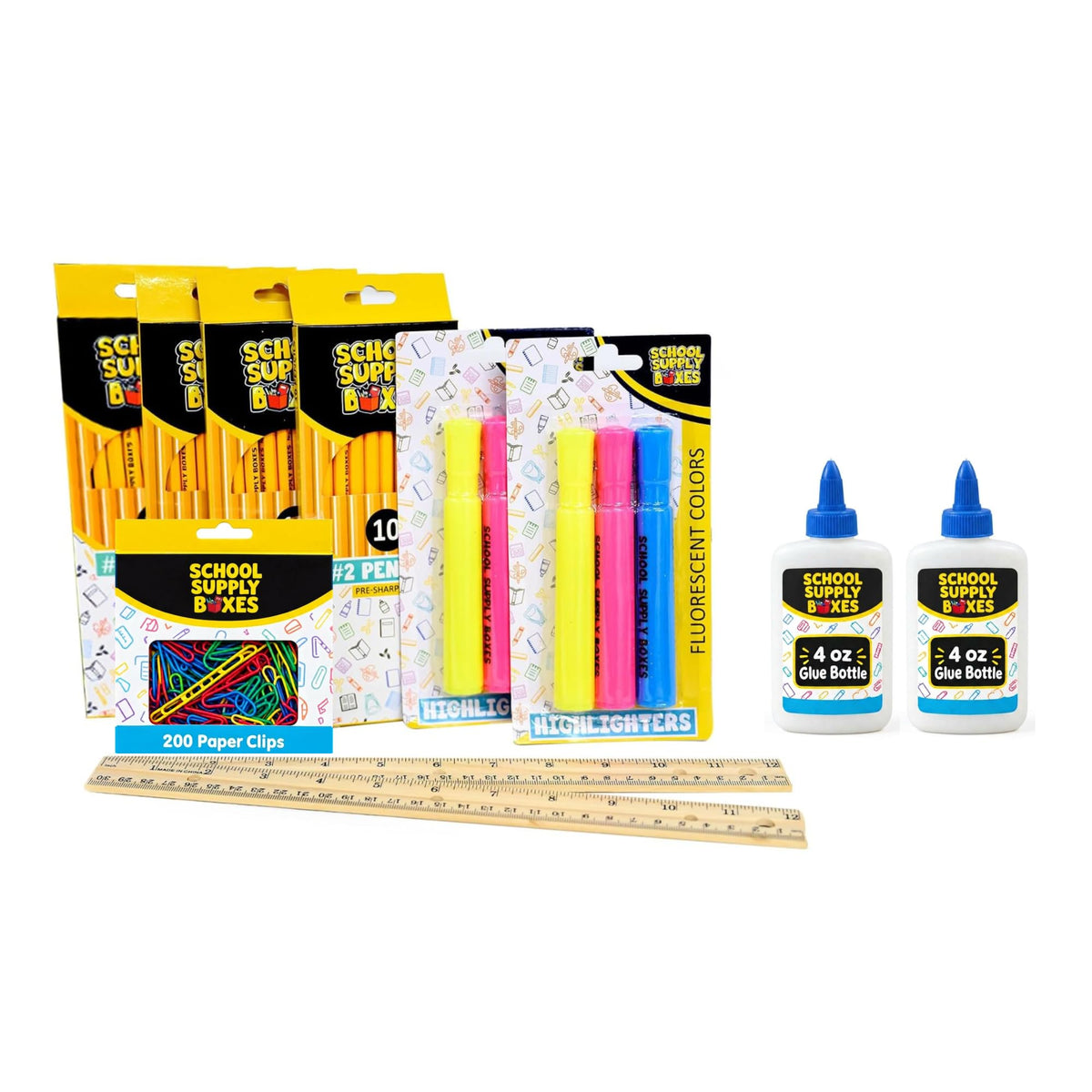 School Supply Boxes | Mega Back to School Bundle (308 Piece) | House Brand Edition | Available in a Box (1 Unit), a Case (2 Units), and a Pallet (36 Units)