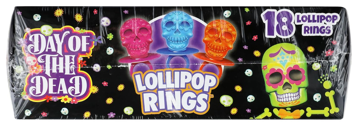 Skull-Shaped Lollipop Rings by Flix Candy – 7.61 oz Box (18 Count)