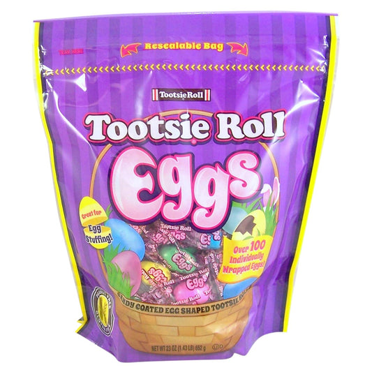 Candy Coated Tootsie Roll Eggs 23 oz  – Individually Wrapped, Perfect for Easter Baskets & Party Favors